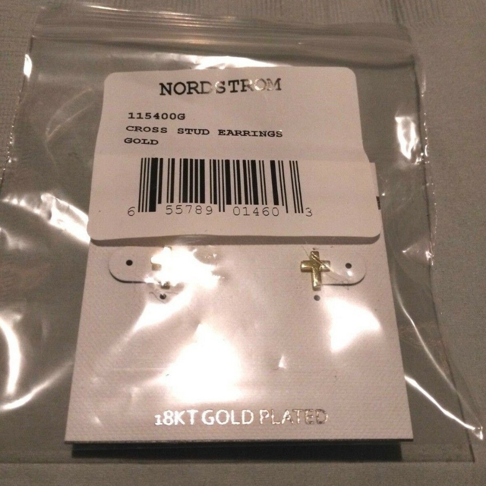 Argento Vivo NEW 18K Gold Silver Stud Earrings NWT - Picture 4 of 5